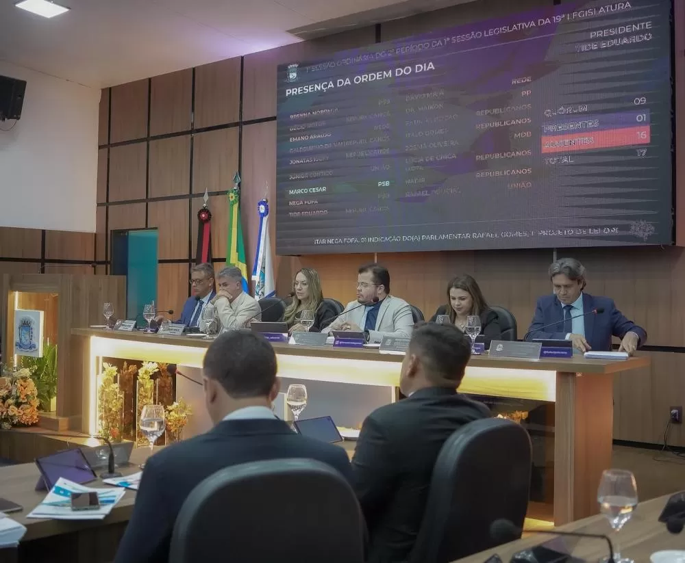 Tide Eduardo e Mesa Diretora - Foto: Reprodução