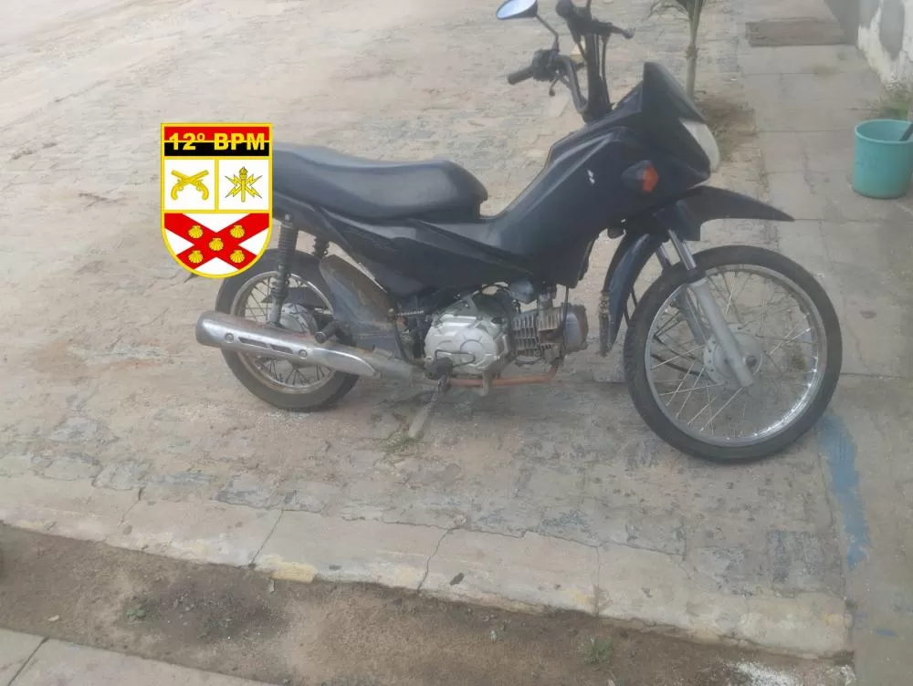 Motocicleta recuperada - Foto: Ascom 12º BPM