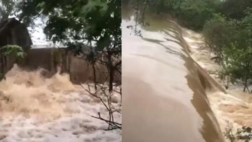 Barragem de Dona Cileda nas Trincheiras I - Foto: Reprodução/Montagem Patosverdade