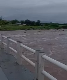 Rio da Farinha em Cacimba de Areia nesta segunda-feira (2) - Foto: Reprodução