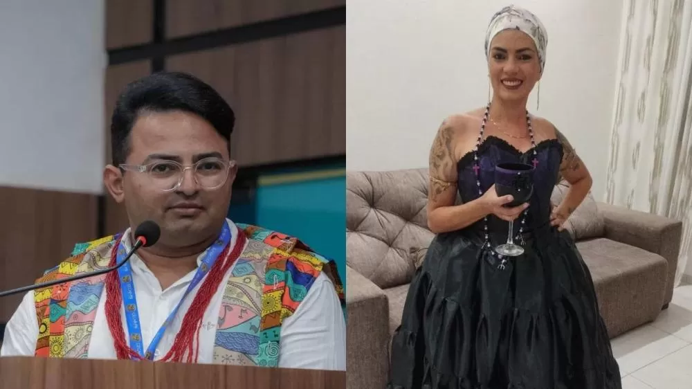 Tiago Padilha, Presidente da CECAB-PB e Yalorixá Jakeline, líder religiosa de matriz africana - Fotos: Tiago Padilha