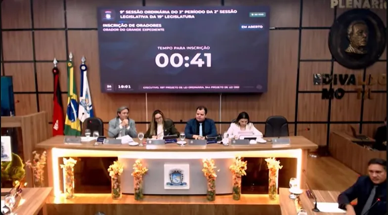 Câmara de Patos, 9ª Sessão Ordinária - Foto: Reprodução / Patosverdade