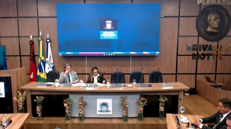 Sessão Ordinária da Câmara de Patos nesta quinta-feira (26) - Foto: Reprodução