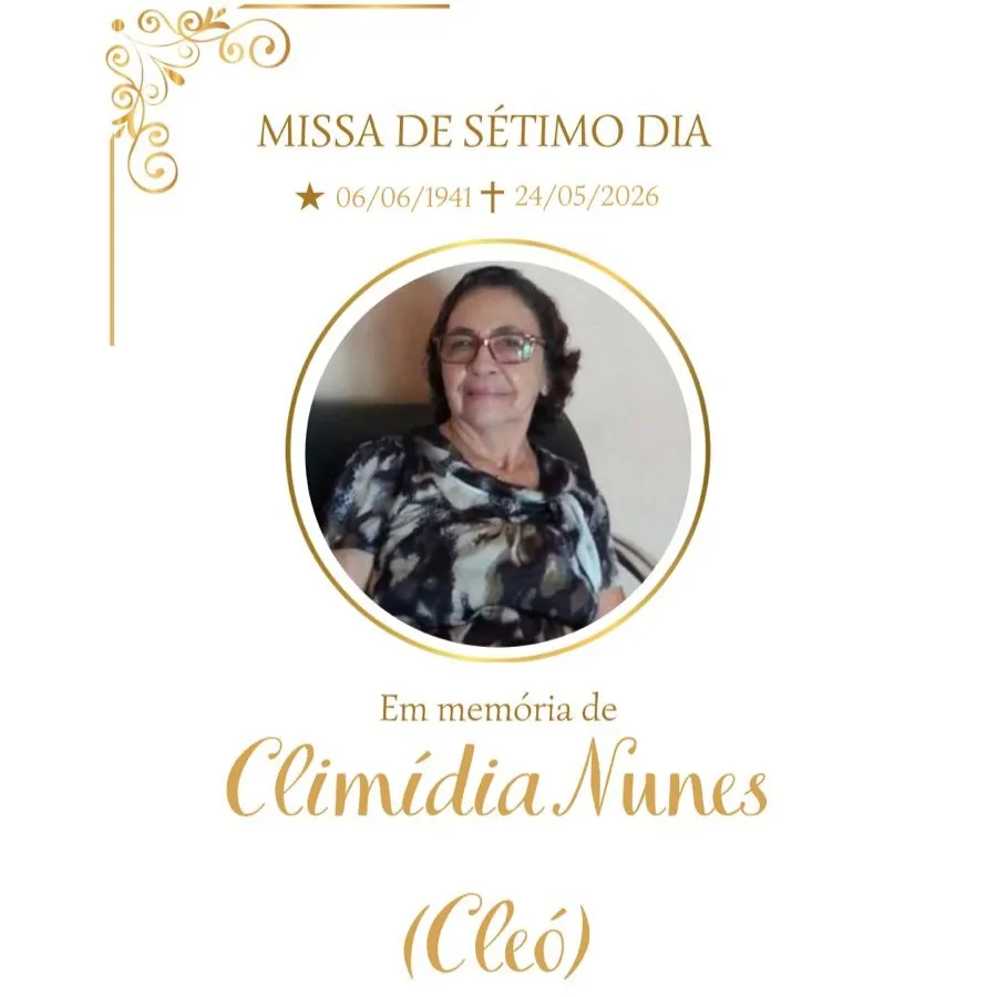 Família convida para missa de sétimo dia em memória de Climídia Nunes Bezerra, “Cléo”