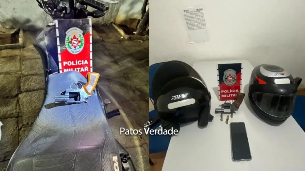 Moto roubada é recuperada e dois suspeitos são presos após perseguição em Patos