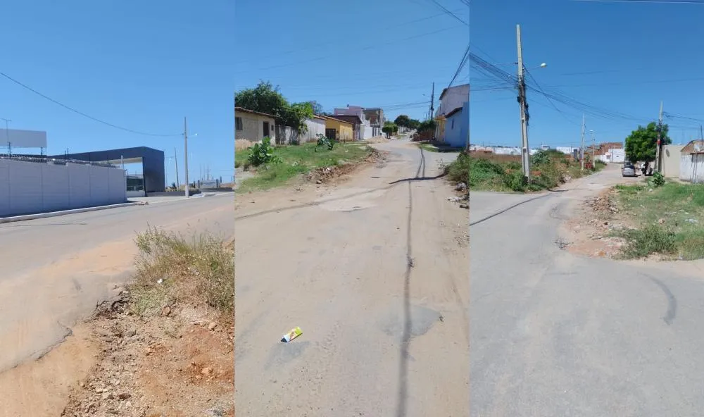 Moradores cobram reparo em cratera no bairro Salgadinho, em Patos