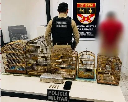Homem é preso com droga e aves silvestres em Catolé do Rocha