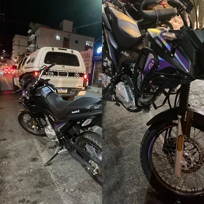 Motocicleta irregular apreendida em Patos - Fotos: Reprodução/Ascom 3º BPM