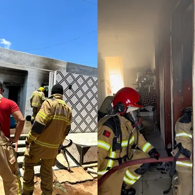 Ocorrência de incêndio em quarto de residência em Patos - Fotos: Reprodução/4ºBBM
