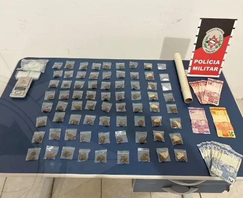 Material apreendido pela ROTAM na Vila Teimosa em Patos - Foto: Reprodução/Ascom 3º BPM