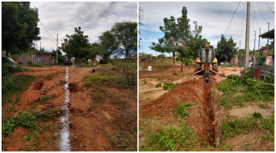 Extensão de rede próximo ao Clube da Caixa, no Novo Horizonte.
