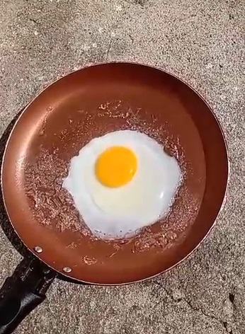 Fritando o ovo no calor de Patos - Foto: Reprodução/Patosverdade