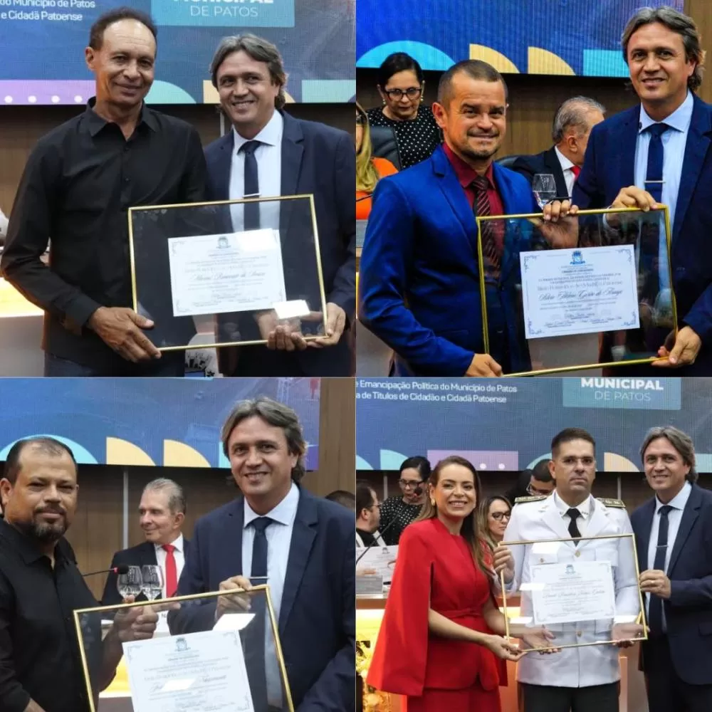 Rafael Policial e os homenageados - Fotos: Assessoria RP