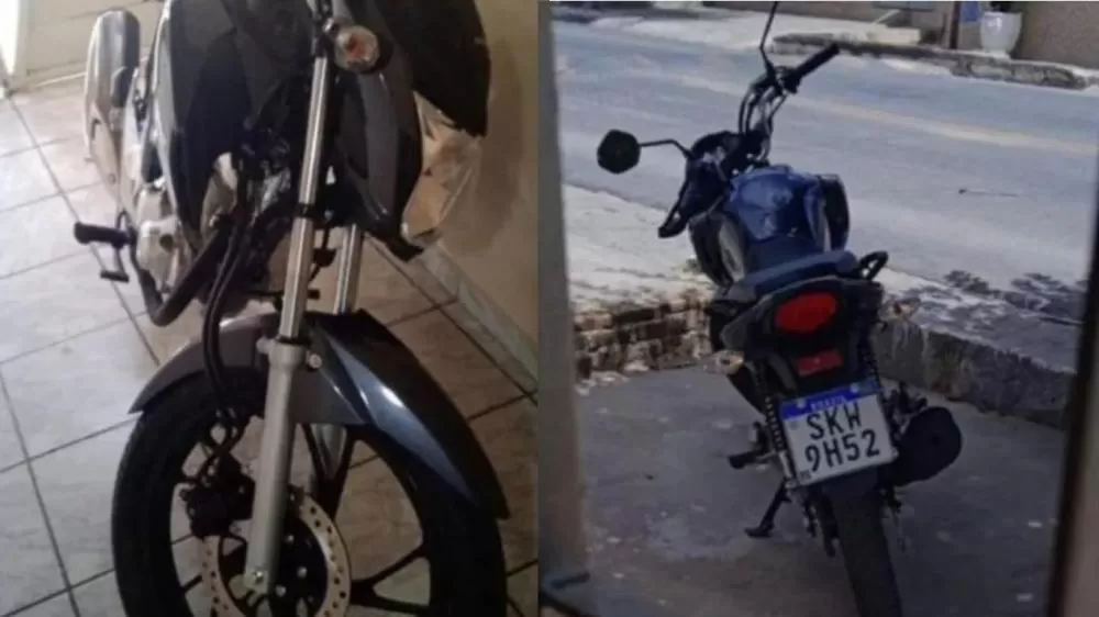 Motocicleta roubada - Foto: Redes sociais/Reprodução