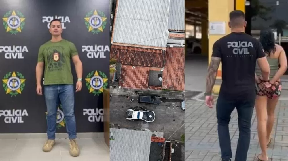 À esquerda delegado Diego Passos da Delegacia de Homicídios e Entorpecentes de Patos - Fotos: Reprodução